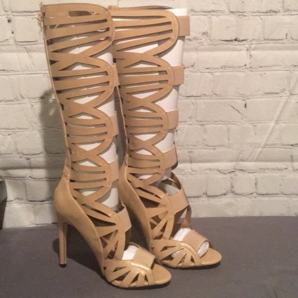 NIB Gladiator Style High Heel Boots, Multiple Szs - Picture 2 of 8